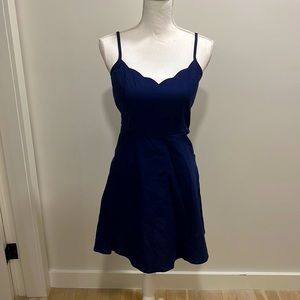 Blue Chambray A line Dress